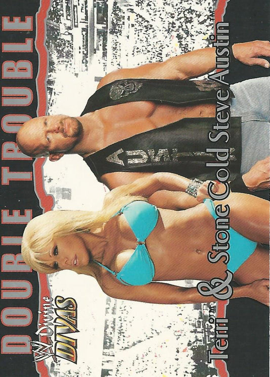WWE Fleer Divine Divas 2003 Double Trouble Terri and Stone Cold #84