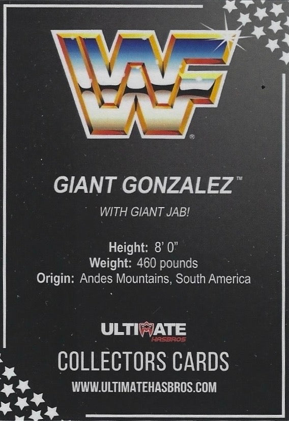 Giant Gonzalez trading card PW Catalog