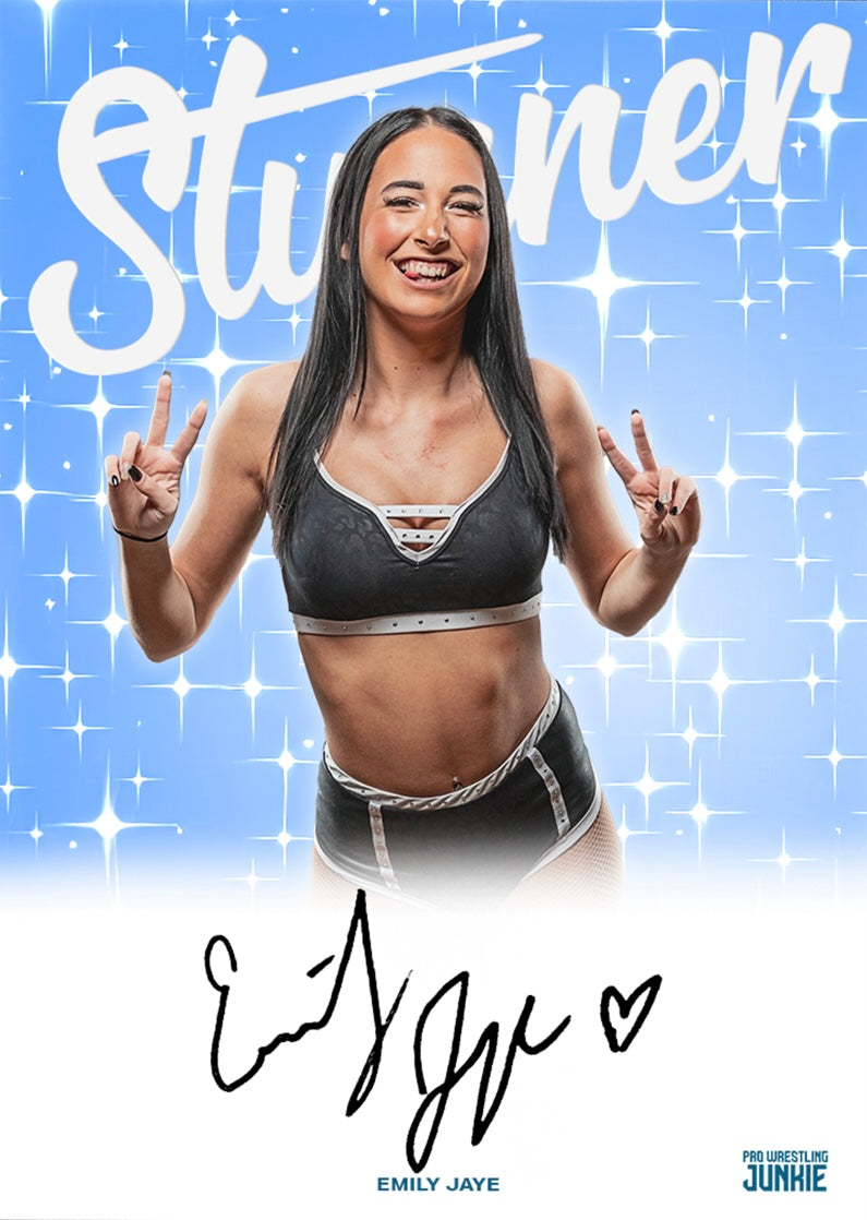 “The Stunner” Emily Jaye trading card PW Catalog