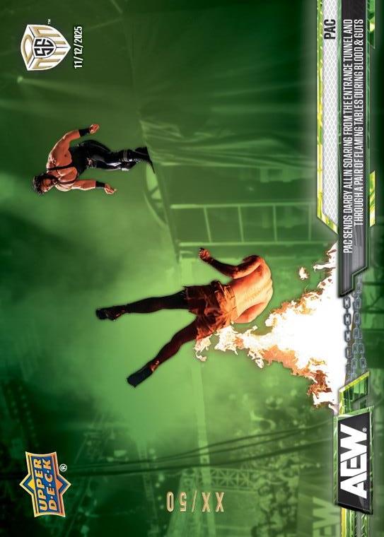 PAC – PAC Sends Darby Allin Soaring From the Entrance Tunnel and Through a Pair of Flaming Tables During Blood & Guts
