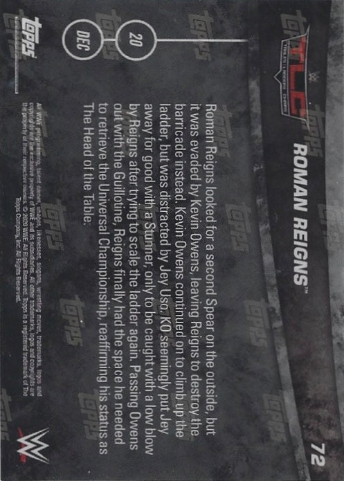 Roman Reigns DEF. Kevin Owens in a TLC Match to Retain the Universal Championship trading card PW Catalog
