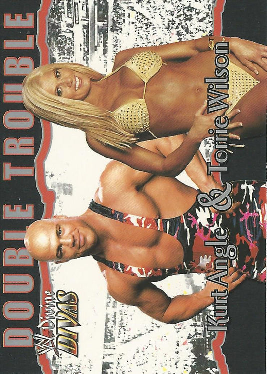 WWE Fleer Divine Divas 2003 Double Trouble Kurt Angle and Torrie Wilson #86