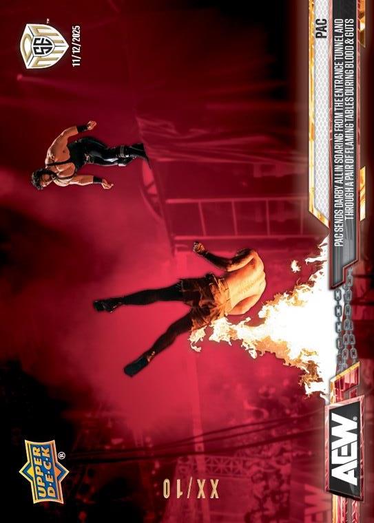 PAC – PAC Sends Darby Allin Soaring From the Entrance Tunnel and Through a Pair of Flaming Tables During Blood & Guts