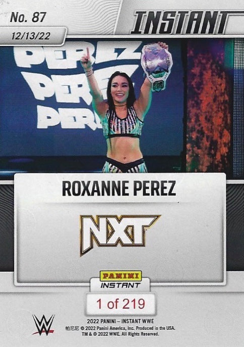 Roxanne Perez – and NEW… NXT Women’s Champion trading card PW Catalog