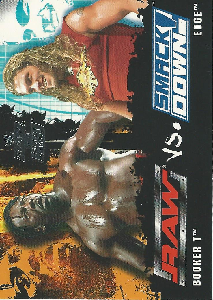 WWE Fleer Raw vs Smackdown 2002 Booker T vs Edge #87