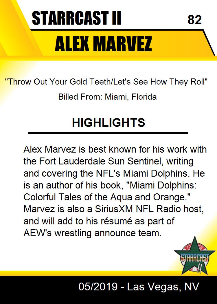 Alex Marvez trading card PW Catalog