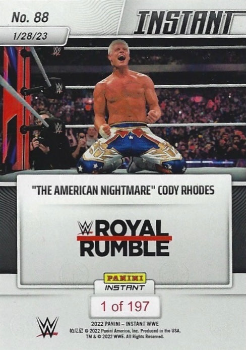 “The American Nightmare” Cody Rhodes – 2023 Men’s Royal Rumble Winner trading card PW Catalog