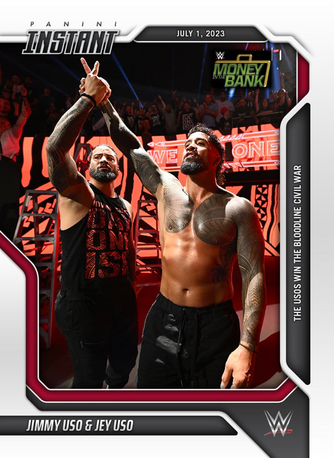 Jimmy USO & JEY USO – the Usos Win the Bloodline Civil War trading card PW Catalog