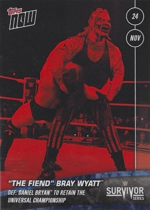 “The Fiend” Bray Wyatt DEF. Daniel Bryan to Retain the Universal Championship trading card PW Catalog