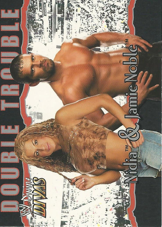 WWE Fleer Divine Divas 2003 Double Trouble Jamie Noble and Nidia #89
