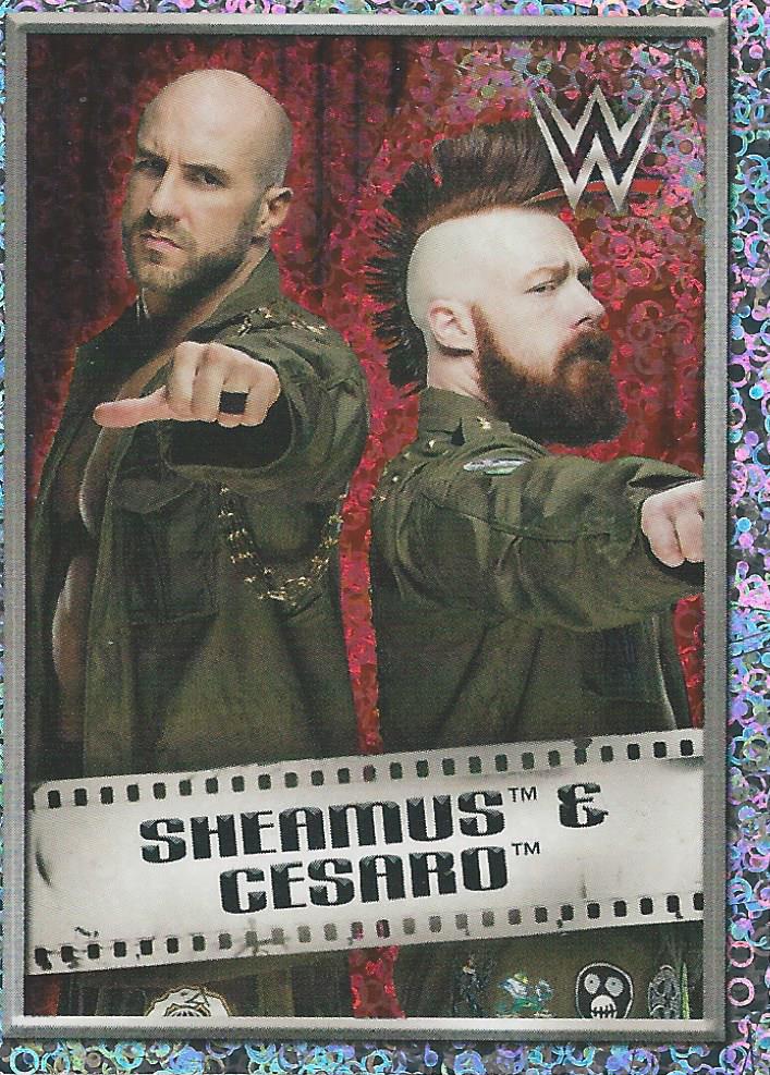 WWE Topps 2018 Stickers Cesaro and Sheamus Foil #89