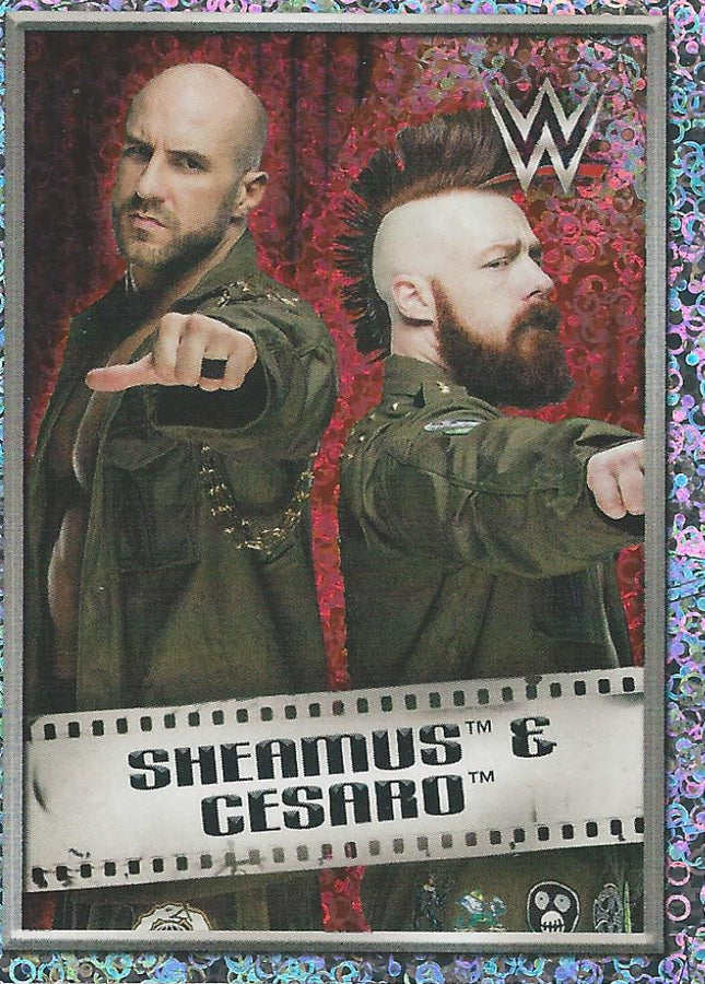 WWE Topps 2018 Stickers Cesaro and Sheamus Foil #89