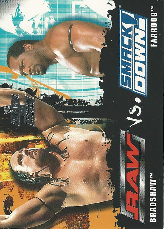 WWE Fleer Raw vs Smackdown 2002 Bradshaw vs Faarooq #89