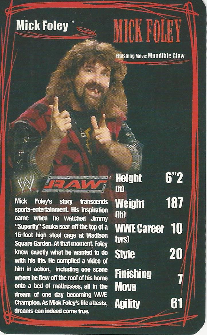 WWE Top Trumps 2006 Superstars 2 Mick Foley trading card PW Catalog