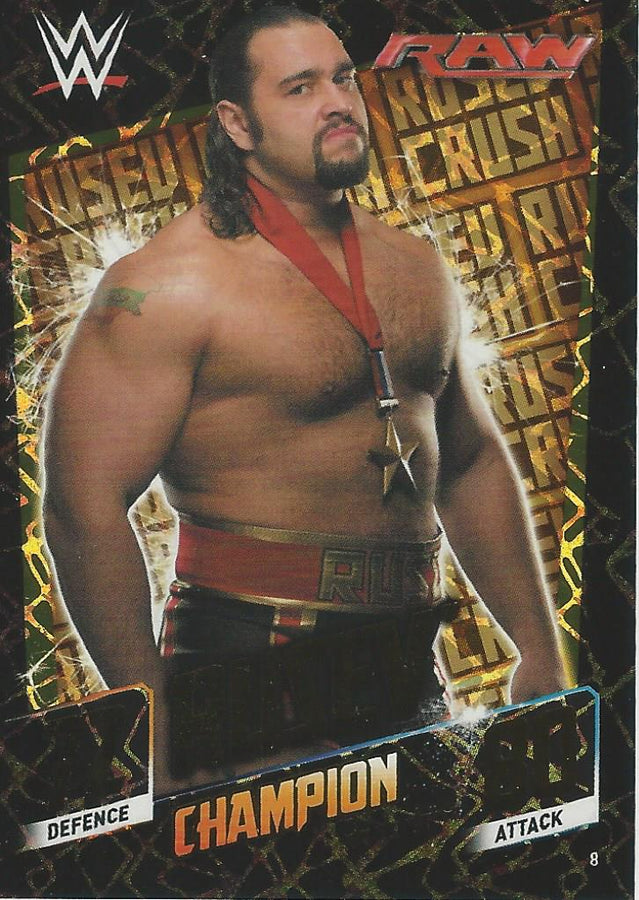 WWE Topps Slam Attax 2015 Then Now Forever Rusev Champion #8