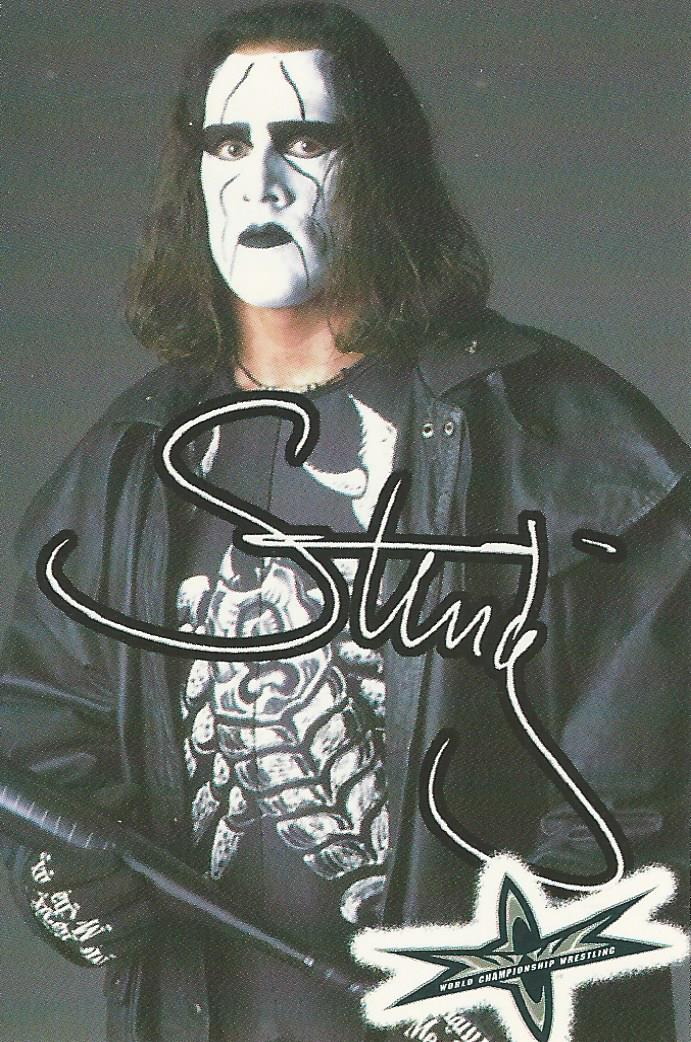 WCW Crazy Planet Stickers 1999 Sting trading card PW Catalog