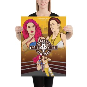 Sasha Banks vs Bayley 18x24 Giclée Print
