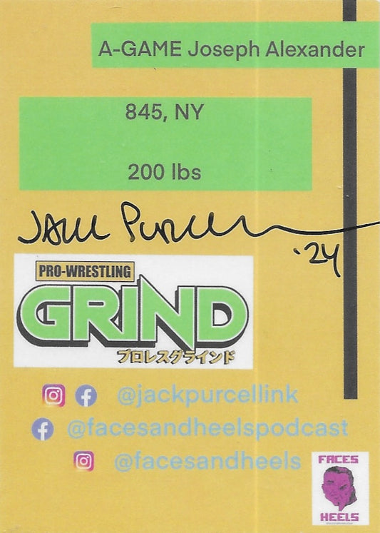 A-Game Joseph Alexander trading card PW Catalog
