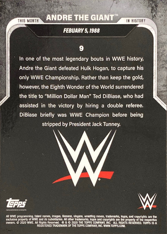 WWE – February 5, 1988 Andre the Giant Gifts “the Million Dollar Man” TED Dibiase the WWE Championship trading card PW Catalog