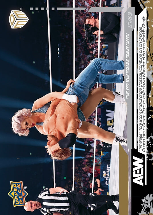 “Timeless” Toni Storm and Orange Cassidy – “Timeless” Toni Storm and Orange Cassisdy Combine on an Orange Punch Into a Storm Zero to Take Down Wheeler Yuta and Marina Shafir
