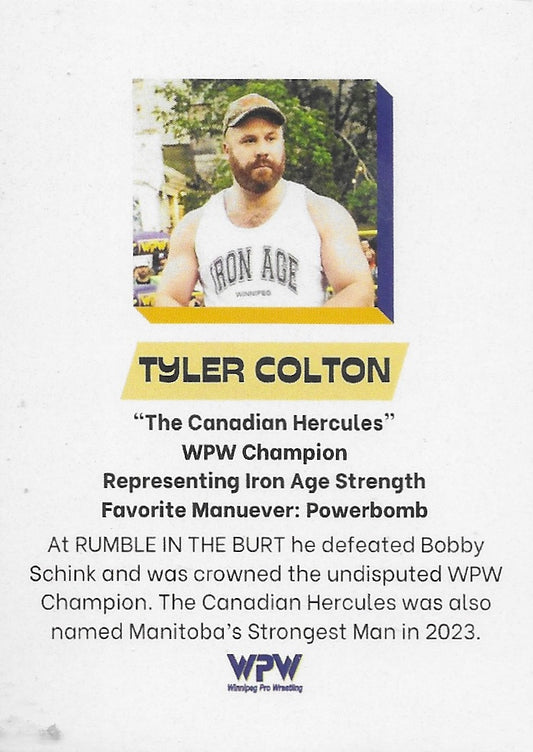 Tyler Colton trading card PW Catalog