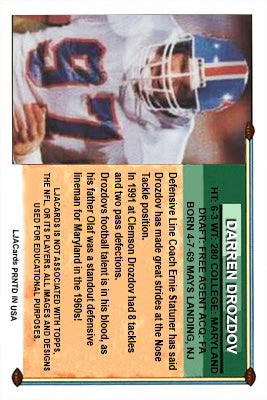 Darren Drozdov – Broncos trading card PW Catalog