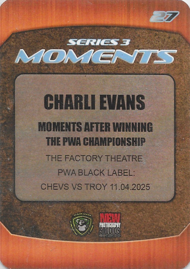 Charli Evans trading card PW Catalog