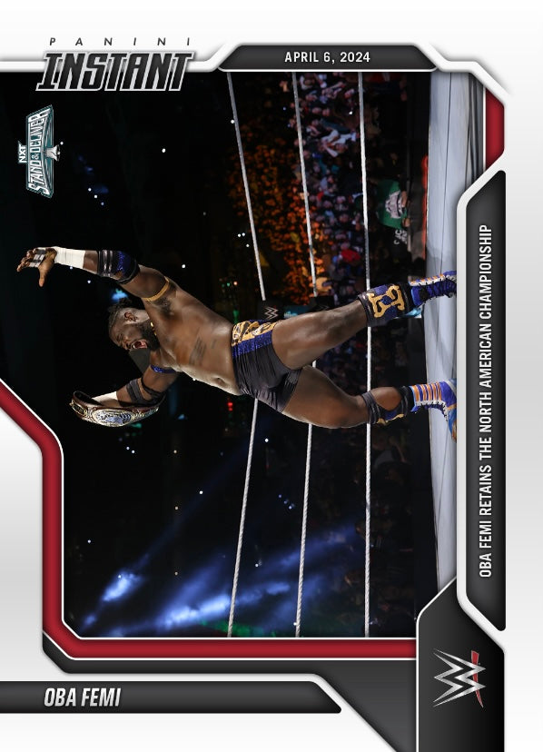 OBA Femi – OBA Femi Retains the North American Championship trading card PW Catalog