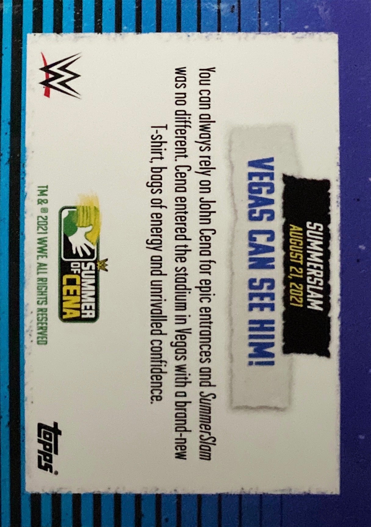 Summerslam – Vegas Can See HIM! trading card PW Catalog