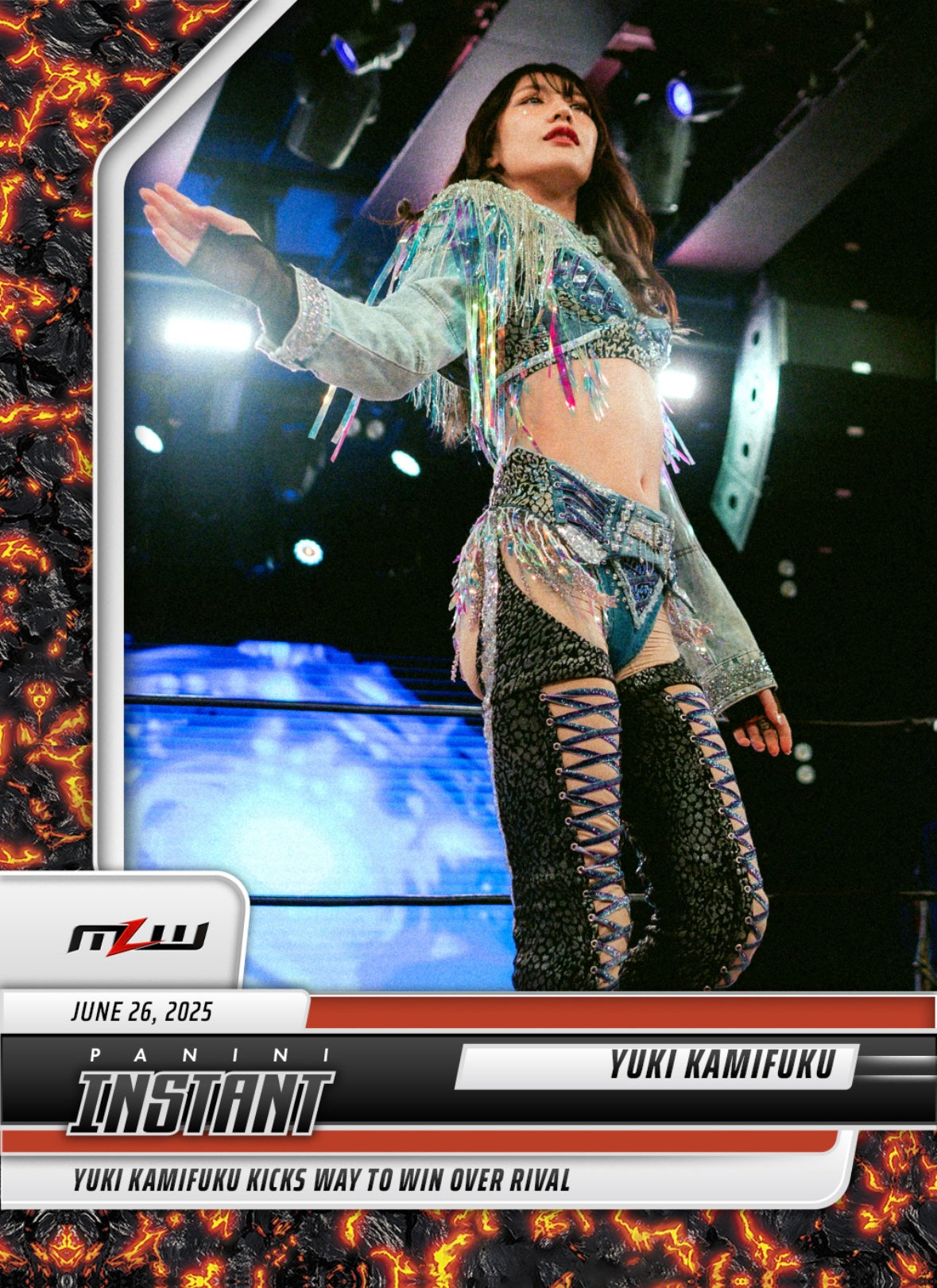 Yuki Kamifuku – Yuki Kamifuku Kicks Way to Win Over Rival trading card PW Catalog