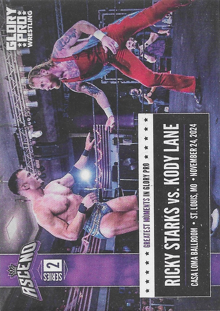 Greatest Moments in Glory Pro – Ricky Starks vs. Kody Lane trading card PW Catalog