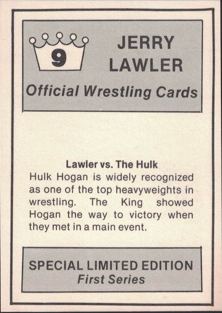 Lawler vs. the Hulk trading card PW Catalog