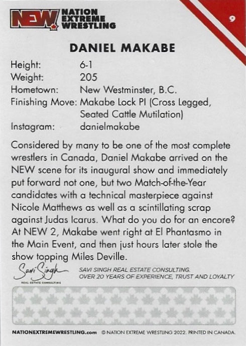 Daniel Makabe trading card PW Catalog