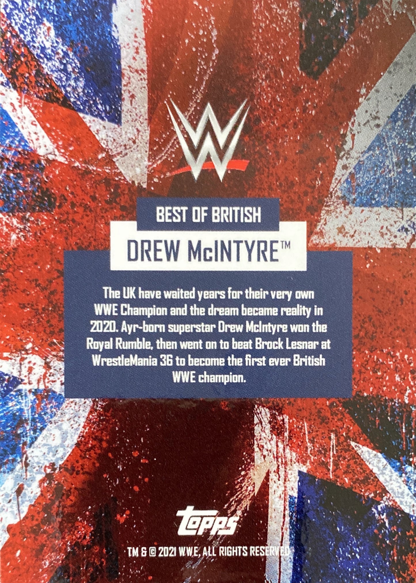 Drew Mcintyre trading card PW Catalog