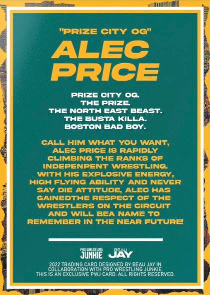 “Prize City OG” Alec Price trading card PW Catalog