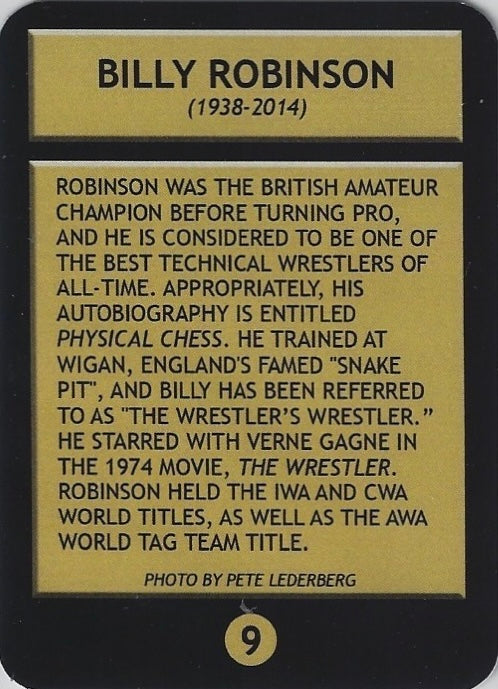 Billy Robinson trading card PW Catalog