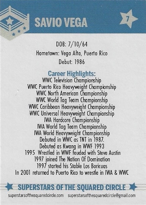 Savio Vega trading card PW Catalog
