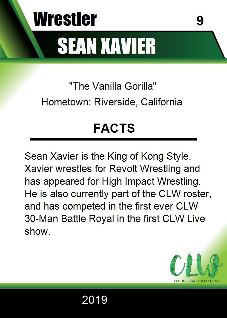 Sean Xavier trading card PW Catalog