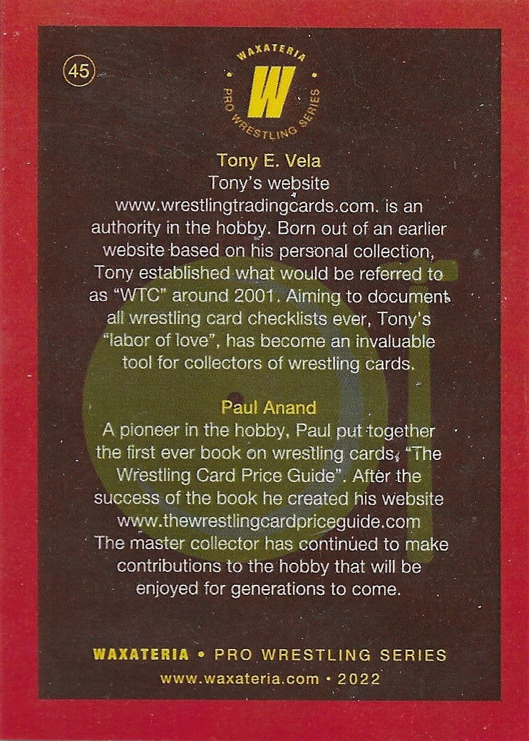Checklist Stars Tony E. Vela / Paul Anand