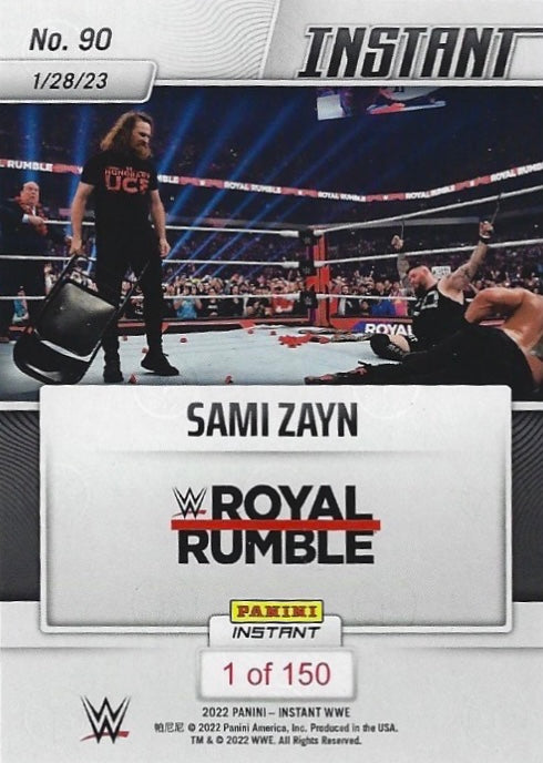 Sami Zayn – Sami Zayn Turns on Roman Reigns trading card PW Catalog