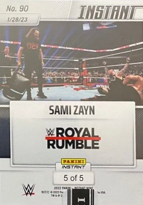 Sami Zayn – Sami Zayn Turns on Roman Reigns trading card PW Catalog