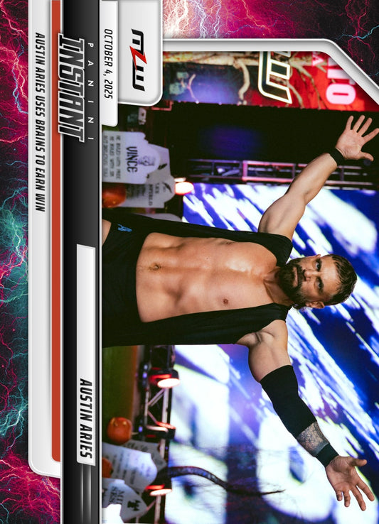 Austin Aries – Austin Aries Uses Brains to Earn Win trading card PW Catalog