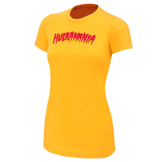 Hulk Hogan "Hulkamania" Yellow Women's Authentic T-Shirt T-Shirt PW Catalog