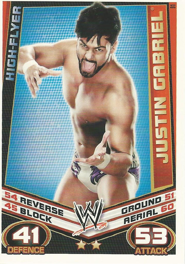 WWE Topps Slam Attax Rebellion 2012 Justin Gabriel #91
