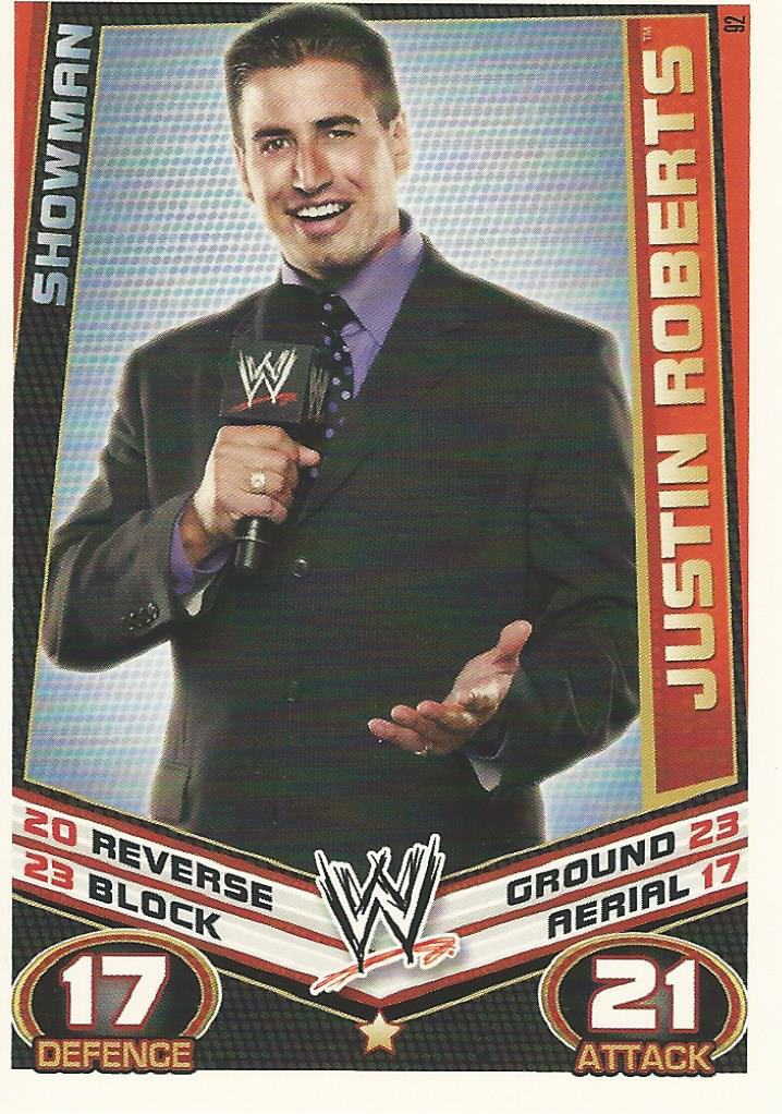 WWE Topps Slam Attax Rebellion 2012 Justin Roberts #92
