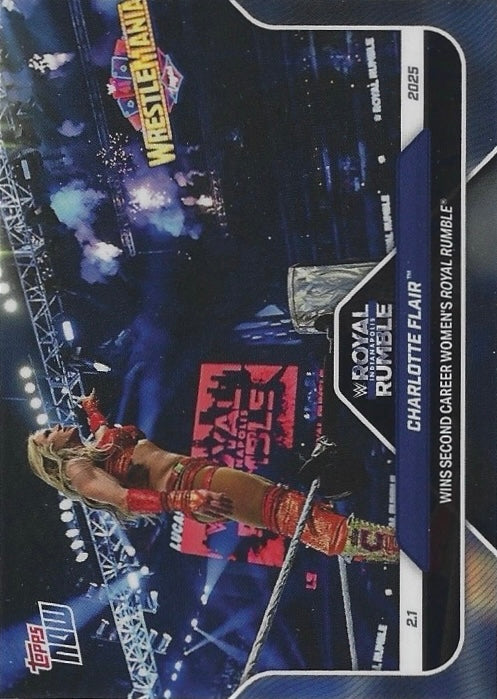 Charlotte Flair Wins Second Career Women’s Royal Rumble trading card PW Catalog