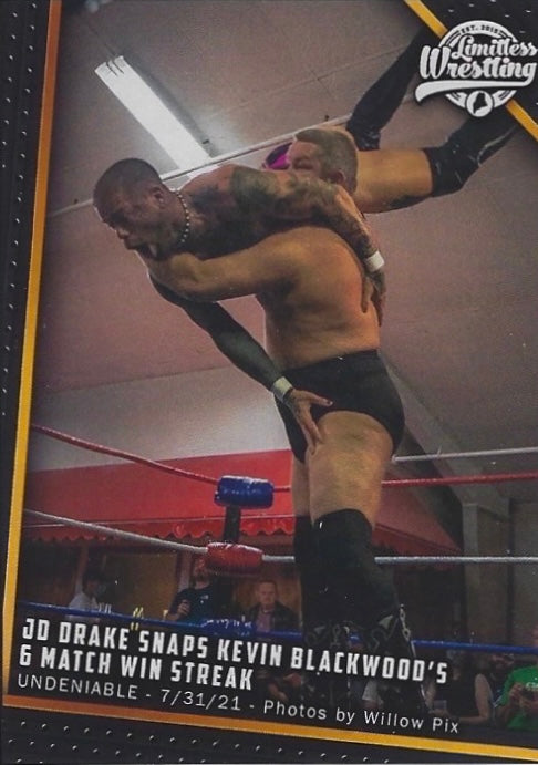 JD Drake Snaps Kevin Blackwood’s 6 Match Win Streak trading card PW Catalog