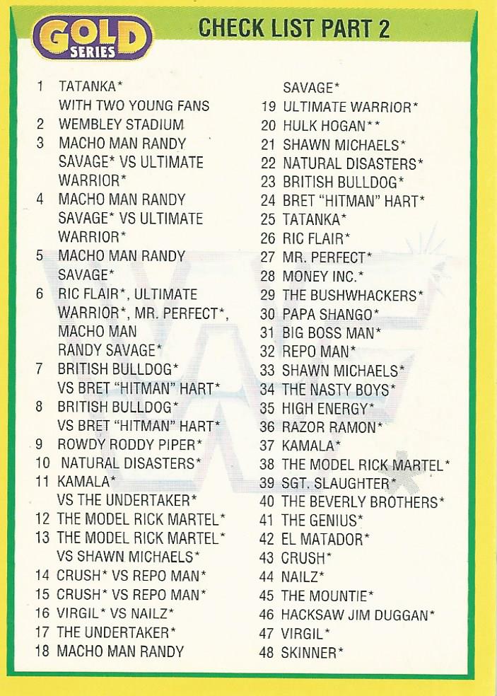 WWF Merlin Gold Series 2 1992 Checklist Part 2 #96