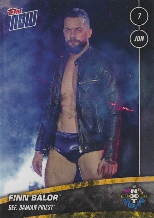 Finn Balor DEF. Damian Priest trading card PW Catalog