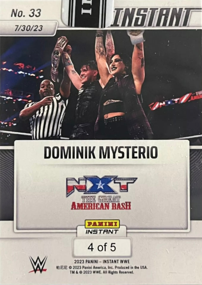 Dominik Mysterio – Dominik Mysterio Defends North American Championship trading card PW Catalog